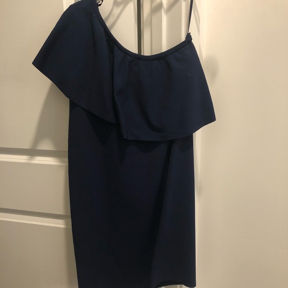 NEW Milly 1 Shoulder Flounce Dress Size M - Picture 5 of 10